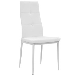Valgomojo kėdės, 6vnt., baltos, dirbtinė oda - Kėdės