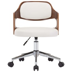 Valgomojo kėdės, 6vnt., baltos, dirbtinė oda ir lenkta mediena - Kėdės