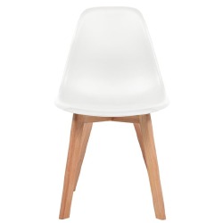 Valgomojo kėdės, 6vnt., baltos spalvos, plastikas - Kėdės
