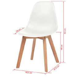 Valgomojo kėdės, 6vnt., baltos spalvos, plastikas - Kėdės