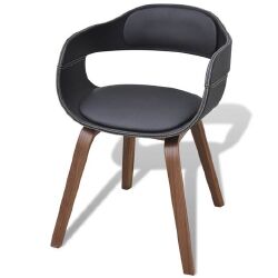 Valgomojo kėdės (6vnt, juodos, išlenkta mediena) - Kėdės
