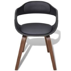 Valgomojo kėdės (6vnt, juodos, išlenkta mediena) - Kėdės