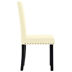 Valgomojo kėdės, 6vnt., kreminės spalvos, dirbtinė oda - Kėdės