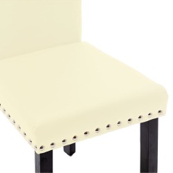 Valgomojo kėdės, 6vnt., kreminės spalvos, dirbtinė oda - Kėdės