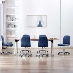 Valgomojo kėdės, 6vnt., mėlynos spalvos, audinys (3x283603)