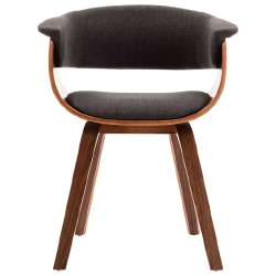 Valgomojo kėdės, 6vnt., pilkos sp., išlenkta mediena ir audinys - Kėdės