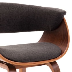 Valgomojo kėdės, 6vnt., pilkos sp., išlenkta mediena ir audinys - Kėdės