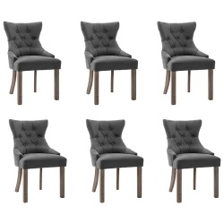 Valgomojo kėdės, 6vnt., pilkos spalvos, audinys (3x287944) - Kėdės