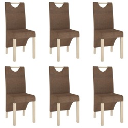 Valgomojo kėdės, 6vnt., rudos spalvos, audinys (2x336962)