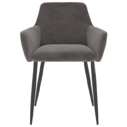Valgomojo kėdės, 6vnt., tamsiai pilkos, aksomas (3x323105) - Kėdės