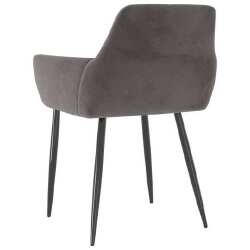 Valgomojo kėdės, 6vnt., tamsiai pilkos, aksomas (3x323105) - Kėdės