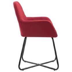Valgomojo kėdės, audinys, 2 vnt., raudonojo vyno spalvos - Kėdės
