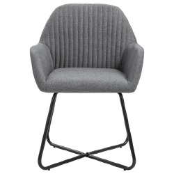Valgomojo kėdės, audinys, 2 vnt., tamsiai pilkos - Kėdės