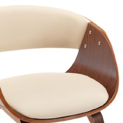 Valgomojo kėdės, dirbtinė, kreminė oda, 6vnt - Kėdės