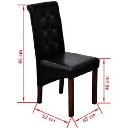 Valgomojo kėdės, dirbtinė oda, 4 vnt., juodos - Kėdės