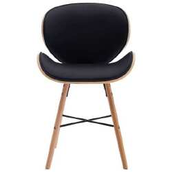 Valgomojo kėdės, juodos spalvos, 2vnt., dirbtinė oda ir mediena - Kėdės