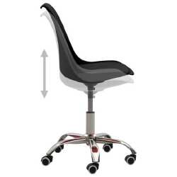Valgomojo kėdės, juodos spalvos, dirbtinė oda (2vnt.) - Kėdės