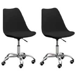 Valgomojo kėdės, juodos spalvos, dirbtinė oda (2vnt.)