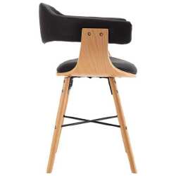 Valgomojo kėdės, juodos spalvos, dirbtinė oda ir mediena, 2vnt. - Kėdės