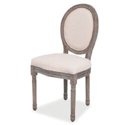 Valgomojo kėdės, kreminės spalvos, 4 vnt., audinys - Kėdės