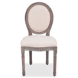 Valgomojo kėdės, kreminės spalvos, 4 vnt., audinys - Kėdės