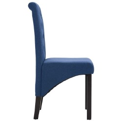 Valgomojo kėdės, mėlynos, 2 vnt., audinys - Kėdės
