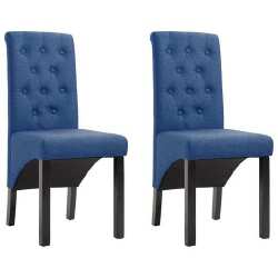 Valgomojo kėdės, mėlynos, 2 vnt., audinys