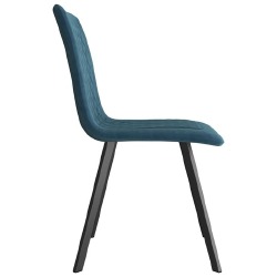 Valgomojo kėdės, mėlynos spalvos, aksomas, 4 vnt. - Kėdės
