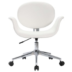 Valgomojo kėdės, pasukamos, 4vnt., baltos spalvos, dirbtinė oda - Kėdės