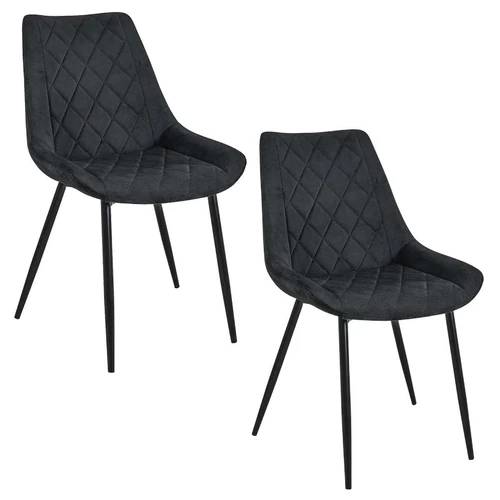 Valgomojo kėdės SJ.0488, 2 vnt, juodos spalvos, 49 × 83 × 61 cm