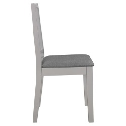 Valgomojo kėdės su pagalv., 4 vnt., pilk. sp., medienos masyvas - Kėdės