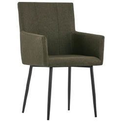 Valgomojo kėdės su porankiais, 2vnt., rudos spalvos, audinys - Kėdės