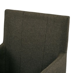 Valgomojo kėdės su porankiais, 2vnt., rudos spalvos, audinys - Kėdės