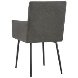 Valgomojo kėdės su porankiais, 2vnt., taupe spalvos, audinys - Kėdės