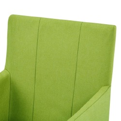 Valgomojo kėdės su porankiais, 2vnt., žalios spalvos, audinys - Kėdės