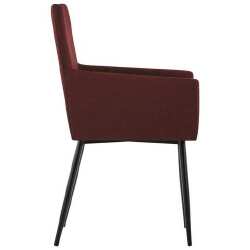 Valgomojo kėdės su porankiais (4vnt, raudonojo vyno sp.) - Kėdės