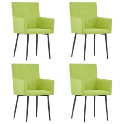 Valgomojo kėdės su porankiais (4vnt, žalios spalvos)