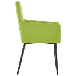 Valgomojo kėdės su porankiais (4vnt, žalios spalvos) - Kėdės