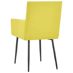Valgomojo kėdės su porankiais (6vnt, geltonos) - Kėdės