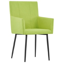 Valgomojo kėdės su porankiais (6vnt, žalios spalvos) - Kėdės