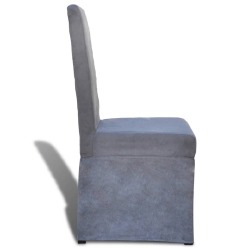 Valgomojo kėdės., tamsiai pilkos, audinys, 4 vnt - Kėdės