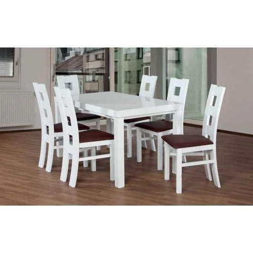 Natūralios medienos kojos ir gobeleno kėdės