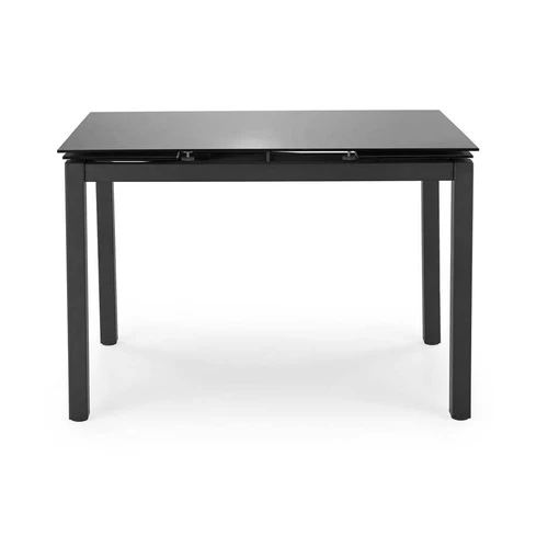 Modernus JASPER stalas su plieninėmis kėdėmis, stiklo viršus