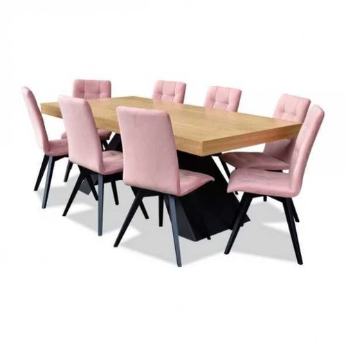 Elegantiškos juodos metalinės kojos ir Ąžuolo stalviršis