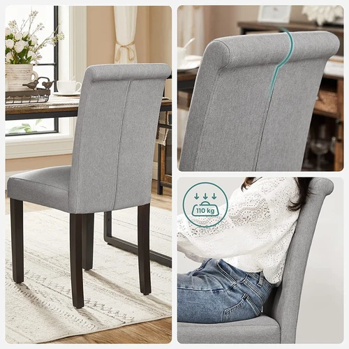 Stylingos ir patogios valgomojo kėdės šviesiai pilkos spalvos