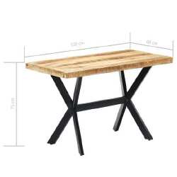 Valgomojo stalas, 120x60x75 cm, mango medienos masyvas - Stalai