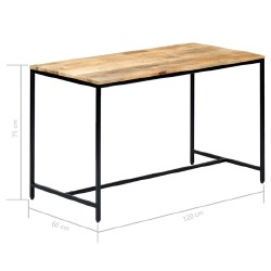 Valgomojo stalas, 120x60x75 cm mango medienos masyvas - Stalai