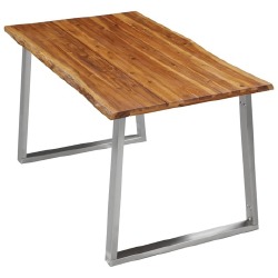 Valgomojo stalas, 140x80x75cm, medis, plienas - Stalai