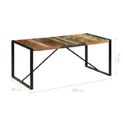Valgomojo stalas, 180x90x75cm, perdirbtos medienos masyvas - Stalai