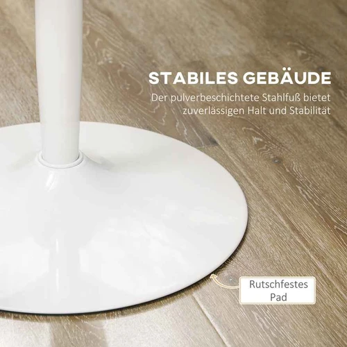 Apvalus valgomojo stalas Ø80 cm – baltas, 30 kg